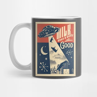 Milk does a body good Alien funny cow abduction poster Mug